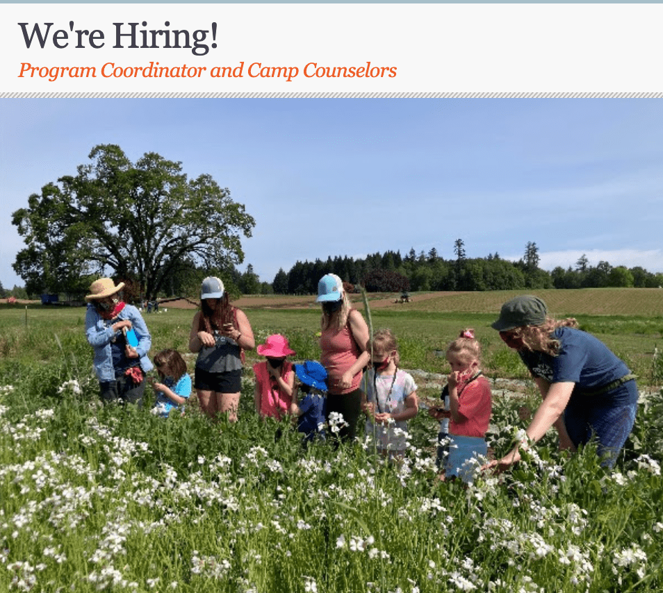 Farm Educator Open Positions at Sauvie Island Center